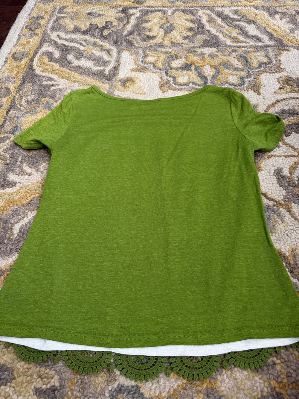 Tory Burch Olive Green Crochet Circle-Pattern Top - Picture 6 of 6